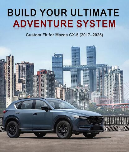 Roof Rails for Mazda CX5 2017–2025, Aluminum Side Rails Rack, OE Flush Fit No Gap, No Drilling Bolt-On for Naked Roof in Saudi Arabia