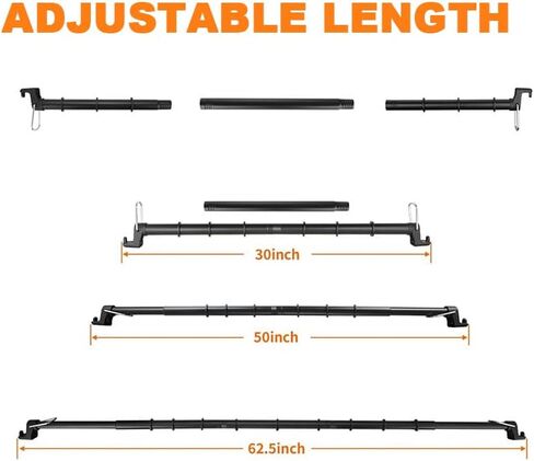 Car Clothes Hanger Bar, Truck Clothes Hanger Bar 30-62 Inch Adjustable Vehicle Clothes Hanging Rod Clothes Organizer for SUVs, Trucks in Saudi Arabia