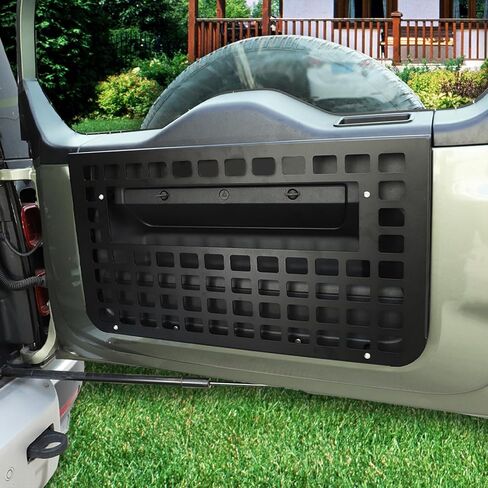 حامل أمتعة تخزين الأمتعة بلوحة مولي للتخزين بالباب الخلفي متوافق مع Land Rover Defender 90 110 130 2020 2021 2022 2023، رف تخزين الباب الخلفي من سبائك الألومنيوم in Kuwait