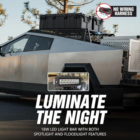 YZONA Bed Rack Roll Bar، متوافق مع 2024-2025 Tesla Cybertruck سقف الرف الأمامي + الأقسام الوسطى، رف البضائع الثقيلة مع لوحات MOLLE، الترباس، مسحوق المغلفة باللون الأسود in Kuwait