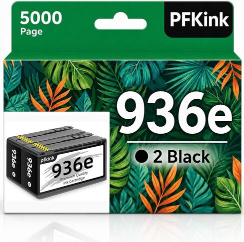 936e 936XL Black Ink Cartridge (with Chip) Replacement for HP 936e 936 Compatible with HP OfficeJet Pro 9125e 9135e 9128e 9122e 9110b 9130b 9730e 9730 Printers (2Pack) in Saudi Arabia