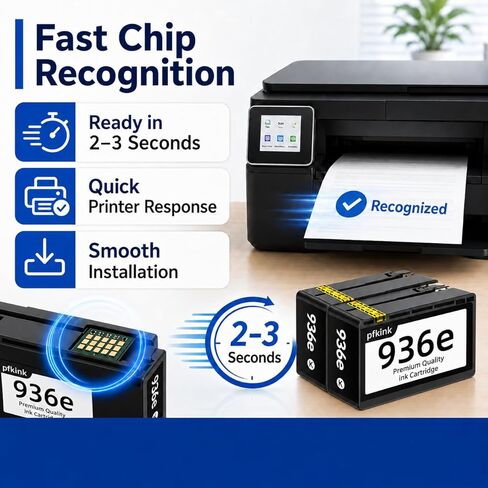 936e 936XL Black Ink Cartridge (with Chip) Replacement for HP 936e 936 Compatible with HP OfficeJet Pro 9125e 9135e 9128e 9122e 9110b 9130b 9730e 9730 Printers (2Pack) in Saudi Arabia