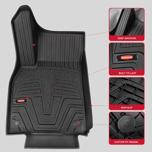 Rubbermaid Floor Mats for Tesla Model Y 2025–2026 Juniper (Not for Standard) | All Weather Rubber Floor Liners Custom Fit Waterproof Heavy Duty Car Mats 1st & 2nd Row Full Set Interior Accessories in Kuwait