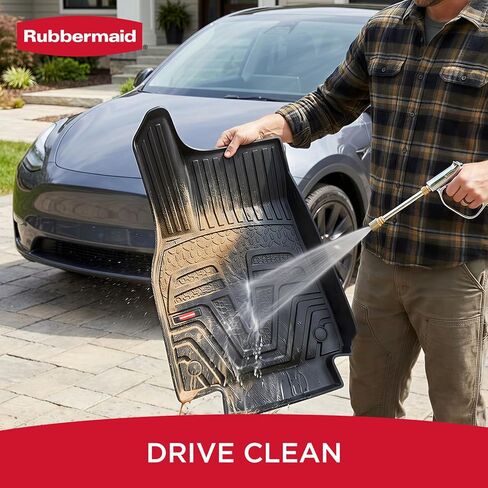 Rubbermaid Floor Mats for Tesla Model Y 2025–2026 Juniper (Not for Standard) | All Weather Rubber Floor Liners Custom Fit Waterproof Heavy Duty Car Mats 1st & 2nd Row Full Set Interior Accessories in Kuwait