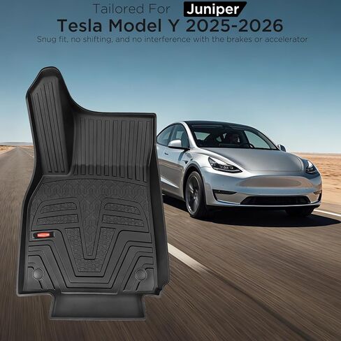 Rubbermaid Floor Mats for Tesla Model Y 2025–2026 Juniper (Not for Standard) | All Weather Rubber Floor Liners Custom Fit Waterproof Heavy Duty Car Mats 1st & 2nd Row Full Set Interior Accessories in Kuwait