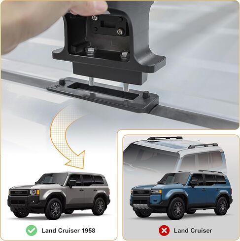Autekcomma Heavy Duty Roof Rack Crossbars Replacement for Toyota Land Cruiser 1958 Version 2024-2025,Anti-Corrosion Aircraft Aluminum Black Matte with Anti-Theft Locks MAX 350lb Loading Weight in Kuwait