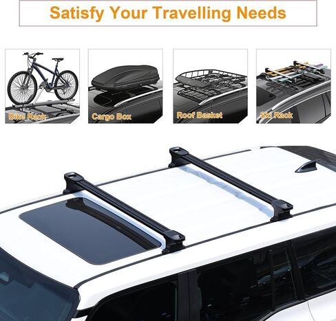 Autekcomma Heavy Duty Roof Rack Crossbars Replacement for Toyota Land Cruiser 1958 Version 2024-2025,Anti-Corrosion Aircraft Aluminum Black Matte with Anti-Theft Locks MAX 350lb Loading Weight in Kuwait