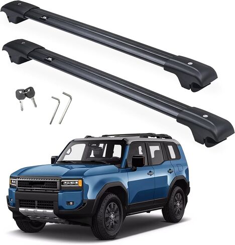 Autekcomma Heavy Duty Roof Rack Crossbars Replacement for Toyota Land Cruiser 1958 Version 2024-2025,Anti-Corrosion Aircraft Aluminum Black Matte with Anti-Theft Locks MAX 350lb Loading Weight in Kuwait