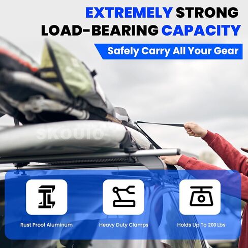قضبان متقاطعة لرف السقف 200 رطل تناسب 2011-2020 Toyota Sienna (مع سياج جانبي مرتفع)، شريط متقاطع من الألومنيوم عالي التحمل لرفوف البضائع على السطح وحقيبة سقف الدراجة in Kuwait