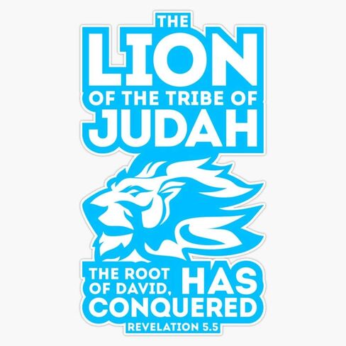 Revelation 5:5, The Lion of Judah Has Conquered, Christian, Bible Verse Sticker Vinyl Bumper Sticker Decal Waterproof 5" in Kuwait