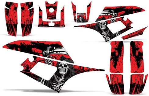 ATV Graphics kit Sticker Decal Compatible with Yamaha Warrior 350 All Years - Reaper V2 Red in Saudi Arabia
