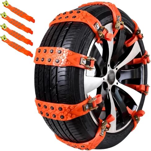 Snow Tire Chains for Abarth 500 Competizione Hatchback 2018-2023, Traction Straps Non-Slip Quick No-Tools Installation Low Noise for Ice Snow Mud Fit 165-245mm Tires,4 Straps in Saudi Arabia