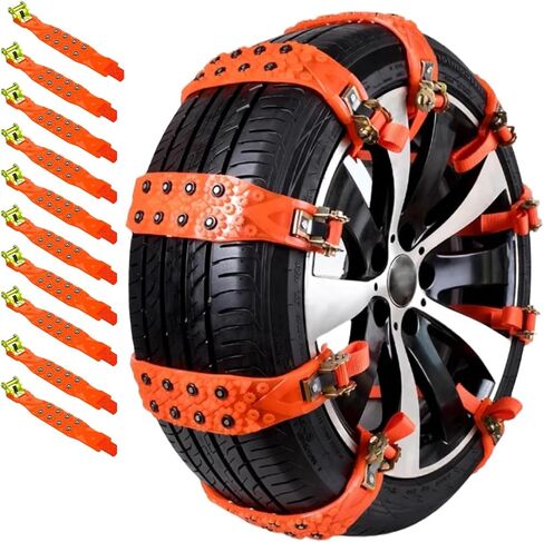 Snow Tire Chains for Abarth 500 Competizione Hatchback 2018-2023, Traction Straps Non-Slip Quick No-Tools Installation Low Noise for Ice Snow Mud Fit 165-245mm Tires,4 Straps in Saudi Arabia