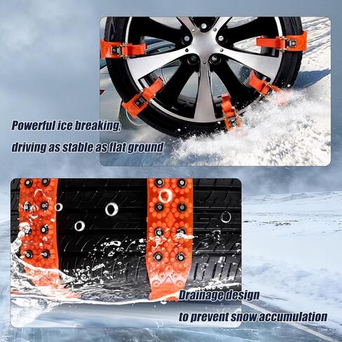 Snow Tire Chains for Abarth 500 Competizione Hatchback 2018-2023, Traction Straps Non-Slip Quick No-Tools Installation Low Noise for Ice Snow Mud Fit 165-245mm Tires,4 Straps in Saudi Arabia