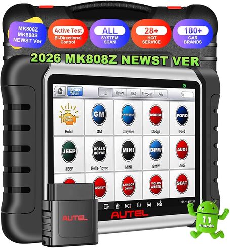 أداة تشخيص الماسح الضوئي Autel Obd2 MaxiCOM MK808Z: أداة مسح ثنائية الاتجاه لعام 2026، أكثر من 28 خدمة، ماسح ضوئي للاختبارات النشطة للسيارة، ماسح ضوئي للسيارة لتشخيص جميع أنظمة obd2 للأعمال اليدوية والميكانيكية والمحلات الصغيرة in Kuwait