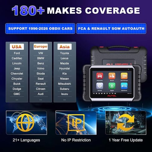 أداة تشخيص الماسح الضوئي Autel Obd2 MaxiCOM MK808Z: أداة مسح ثنائية الاتجاه لعام 2026، أكثر من 28 خدمة، ماسح ضوئي للاختبارات النشطة للسيارة، ماسح ضوئي للسيارة لتشخيص جميع أنظمة obd2 للأعمال اليدوية والميكانيكية والمحلات الصغيرة in Kuwait