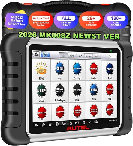أداة تشخيص الماسح الضوئي Autel Obd2 MaxiCOM MK808Z: أداة مسح ثنائية الاتجاه لعام 2026، أكثر من 28 خدمة، ماسح ضوئي للاختبارات النشطة للسيارة، ماسح ضوئي للسيارة لتشخيص جميع أنظمة obd2 للأعمال اليدوية والميكانيكية والمحلات الصغيرة in Kuwait