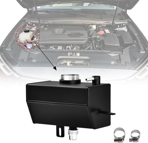 Aluminium Alloy Front Engine Coolant Reservoir Tank Expansion Bottle System for 2018-2024 Wrangler JL JLU & 2020-2024 Gladiator JT 2.0&3.6L Model, Metal Bottle Replaces plastic Bottle 68364312AC in Saudi Arabia