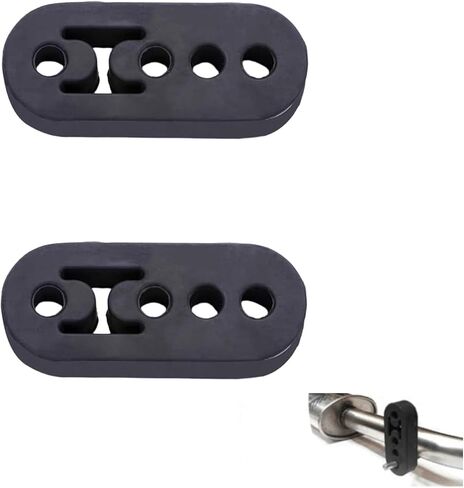 2 Pcs 4 Holes Rubber Exhaust Hangers, 0.47 Inch Adjustable Pipe Insulator for Vehicle Models, Universal Muffler Support Mounts for Car Truck SUV Maintenance Accessory in Saudi Arabia