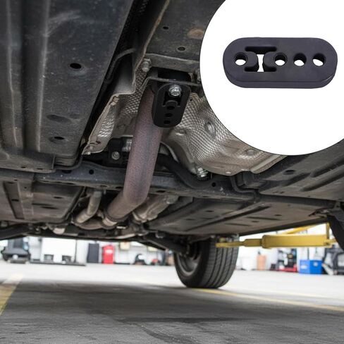2 Pcs 4 Holes Rubber Exhaust Hangers, 0.47 Inch Adjustable Pipe Insulator for Vehicle Models, Universal Muffler Support Mounts for Car Truck SUV Maintenance Accessory in Saudi Arabia