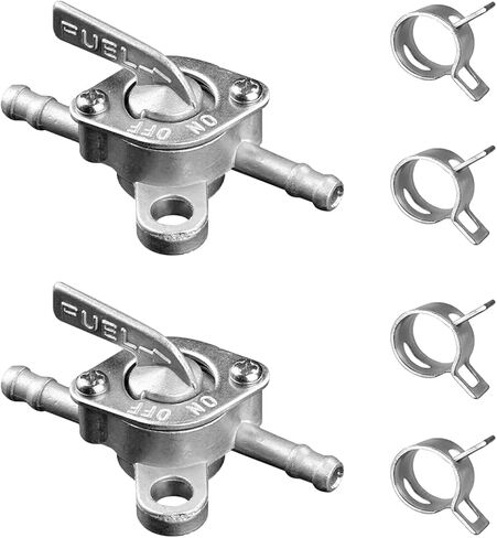 2PCS Go Kart 3/16 "صمام إيقاف الوقود المضمّن Petcock، مفتاح تشغيل وإيقاف وقود الغاز Petcock مع المشابك، مناسب لـ 50cc 70cc 110cc 125cc Super Pocket Dirt Mini Bike ATV in Kuwait