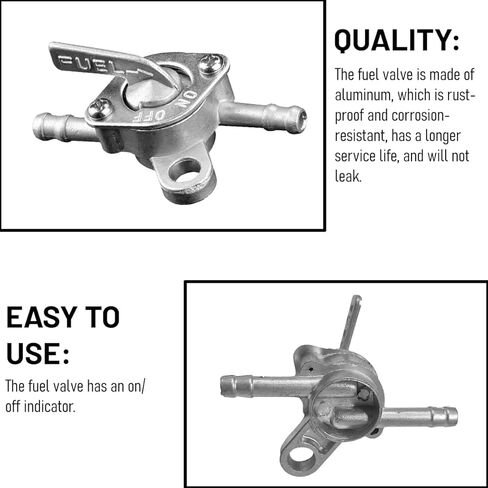 2PCS Go Kart 3/16 "صمام إيقاف الوقود المضمّن Petcock، مفتاح تشغيل وإيقاف وقود الغاز Petcock مع المشابك، مناسب لـ 50cc 70cc 110cc 125cc Super Pocket Dirt Mini Bike ATV in Kuwait