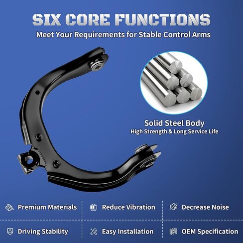 4PCS Front Upper Control Arm w/Ball Joints Fit for 2002-2009 Chevy Trailblazer EXT SSR GMC Envoy XL XUV Buick Rainier Isuzu Ascender Saab 9-7X 2003 2004 2005 2006 2007 2008 K640294 K640293 K6664 in Kuwait