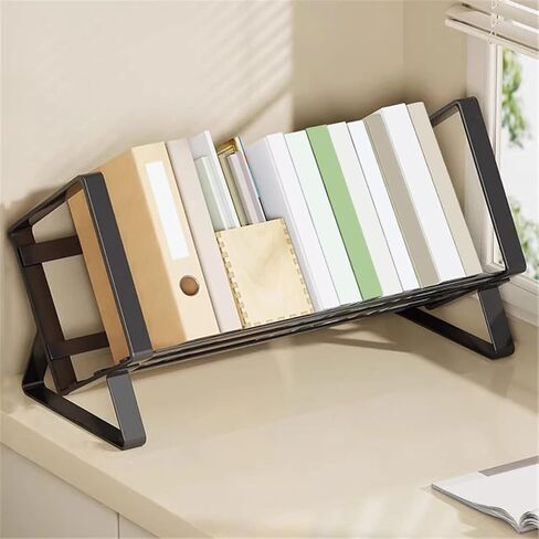 Bookshelf Open Iron Metal Desk Bookshelf Simple Industrial Style Home Record Rack for Living Room Home Office in Kuwait