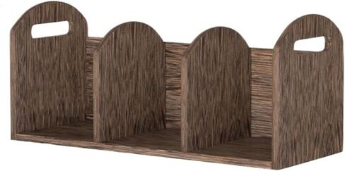 Bookshelf Wooden Three-Compartment Desktop Bookshelf, Home Office Storage Rack for CDs Magazine for Living Room Home Office in Kuwait