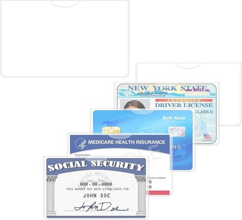 6-Pack Social Security Card Protector Sleeves, Medicare and Credit Card Holder Cover, Waterproof SSN Card Protector (6) in Saudi Arabia
