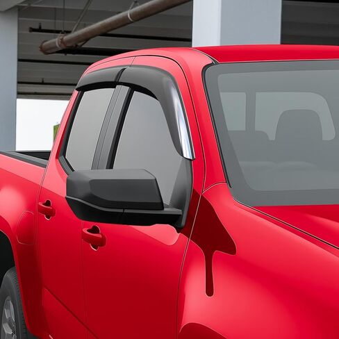 Voron Glass Tape-on Extra Durable Rain Guards for Chevy Colorado 2023-2026 Crew Cab, Window Deflectors, Vent Window Visors, 4 Pieces - 100831 in Saudi Arabia
