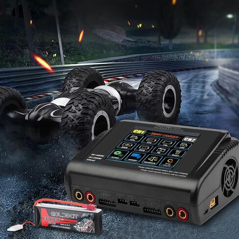 LiPo Charger RC Dual Battery Charger Discharger Large Screen 10A Fast Balance Battery Charger for RC Car Drone 1-6S LiPo Li-ion Life LiHV 1-15S NiCD NiMH 2-20V PB Smart Batteries in Saudi Arabia