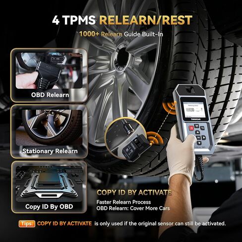 أداة استشعار THINKCAR VENU90 TPMS - 6 في 1 أداة تشخيص الماسح الضوئي OBD2 برمجة أجهزة استشعار THINKCAR/MUCAR (315/433 ميجاهرتز) فقط التشخيص/التنشيط/قراءة واضحة DTCs/إعادة الضبط/التاريخ المباشر/تحديثات Wi-Fi مدى الحياة in Kuwait