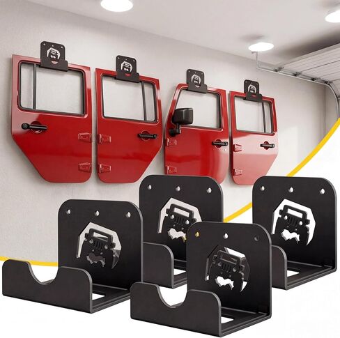 WIPHANY Tunnel Car Pattern Detachable Door Hanger with Rubber Wall Mount Door Hanger Storage Holder Bracket Rack On Garage 4 PCS in Saudi Arabia
