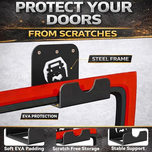 WIPHANY Tunnel Car Pattern Detachable Door Hanger with Rubber Wall Mount Door Hanger Storage Holder Bracket Rack On Garage 4 PCS in Saudi Arabia