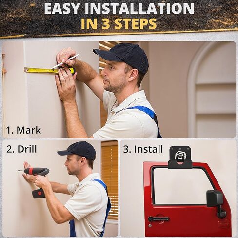 WIPHANY Tunnel Car Pattern Detachable Door Hanger with Rubber Wall Mount Door Hanger Storage Holder Bracket Rack On Garage 4 PCS in Saudi Arabia