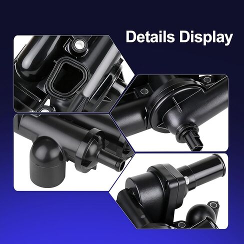 Thermostat Housing Assembly with Sensor 68003582AB - Compatible For Dodge Journey 09-20,Avenger 08-14,Caliber 07-12，For Jeep Compass 07-16，For Chrysler 200 11-14，Sebring 08-10, 4Cyl 2.4L DOHC Engine in Saudi Arabia