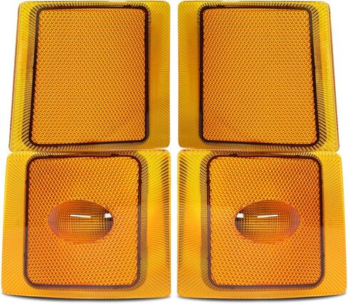 مصابيح زاوية LED من MAYELLO مناسبة لسيارة Chevy 1994-1998 C/K 1500 2500 3500 C10 Silverado 1995-2000 Tahoe Suburban Blazer الأمامي الجانبي ومصابيح إشارة الانعطاف عدسة كهرمانية التوصيل والتشغيل in Kuwait