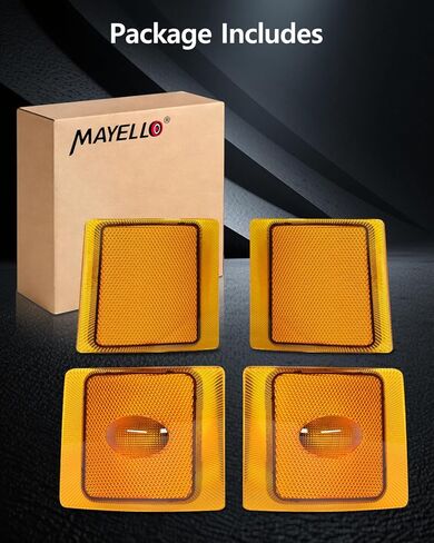 مصابيح زاوية LED من MAYELLO مناسبة لسيارة Chevy 1994-1998 C/K 1500 2500 3500 C10 Silverado 1995-2000 Tahoe Suburban Blazer الأمامي الجانبي ومصابيح إشارة الانعطاف عدسة كهرمانية التوصيل والتشغيل in Kuwait