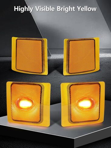 مصابيح زاوية LED من MAYELLO مناسبة لسيارة Chevy 1994-1998 C/K 1500 2500 3500 C10 Silverado 1995-2000 Tahoe Suburban Blazer الأمامي الجانبي ومصابيح إشارة الانعطاف عدسة كهرمانية التوصيل والتشغيل in Kuwait