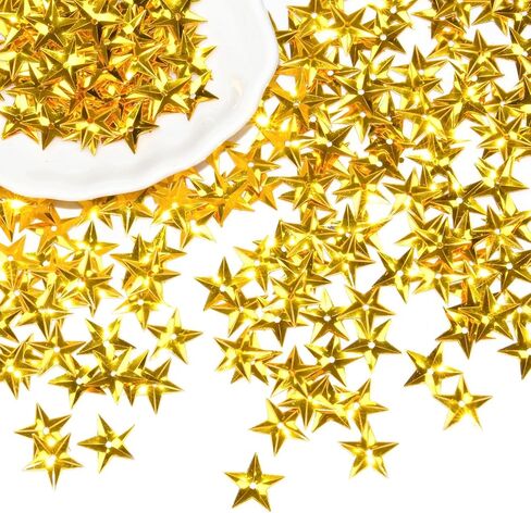 3.5oz Star Sequins for Crafts,15mm Loose Glitter Sequins for Sewing,Embroidery Iridescent Spangles for Decorations,Wedding,Art DIY(Gold) in Saudi Arabia
