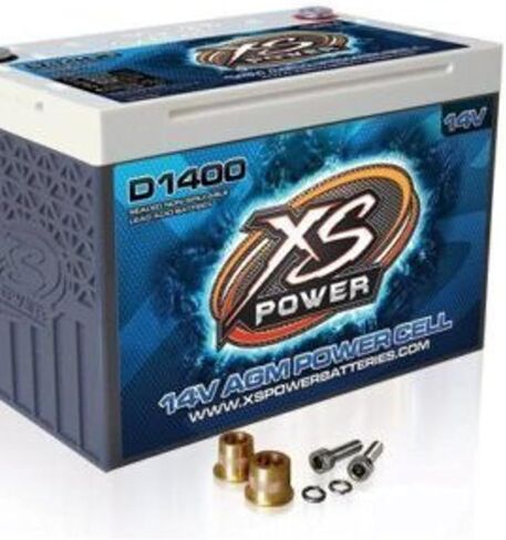 بطارية XSPower D1400 14V AGM - المجموعة 34 - 2400 أمبير بحد أقصى أمبير، 775 CA، 56 أمبير - تصميم محكم الغلق مانع للانسكاب - ضمان محدود مجاني in Kuwait