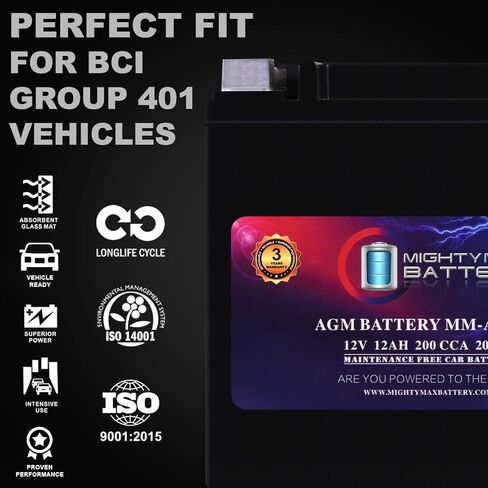 بطارية مايتي ماكس MM-AUX12 12V، 12Ah، 20RC، 200 CCA، بطارية بديلة متوافقة مع فولفو XC90 16 in Kuwait