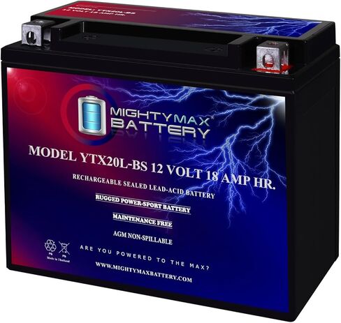 بطارية بديلة Mighty Max YTX20L-BS لبطارية Walmart ES20LBS in Kuwait