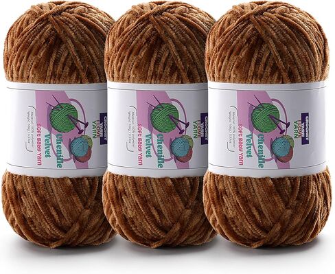 Plush Chunky Chenille Yarn, Fluffy Velvet Yarn for Crocheting, Soft Thick Bulky Yarn for Knitting and Making Clothes, Hats, Scarves, Blankets, Cushions(3.5oz 196.8yds Each (Rainbow Color) in Saudi Arabia