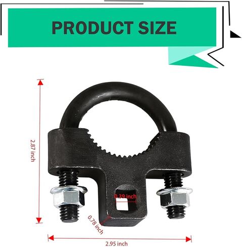 Car Steering Wheel Inner Ball Head Rudder Wrench, U-shaped Tooth Pressure Non-slip Structure Metal Rocker Arm Detach Installation Tool, Vehicle Tie Rod Installation Accessories (Black) in Kuwait