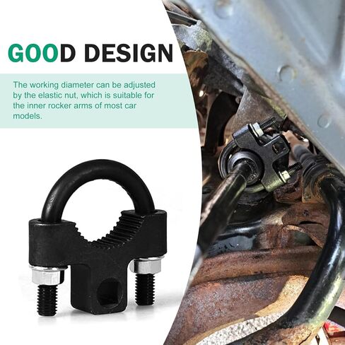 Car Steering Wheel Inner Ball Head Rudder Wrench, U-shaped Tooth Pressure Non-slip Structure Metal Rocker Arm Detach Installation Tool, Vehicle Tie Rod Installation Accessories (Black) in Kuwait