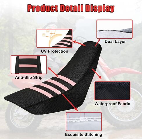 غطاء مقعد PSLER CRF50 - غطاء مقعد الدراجة الترابية لـ CRF50 CRF50F XR50، وردي in Kuwait