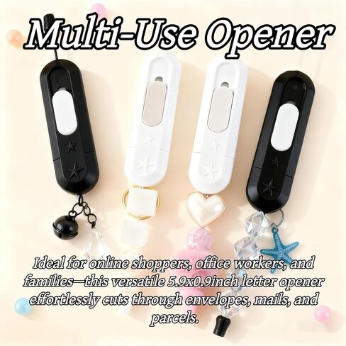 8 Pack Beadable Craft Blades and Mail Openers White and Black Letter Opener Blanks with Envelope Slitter DIY Beadable Items for Office Supplies and Art Projects in Saudi Arabia