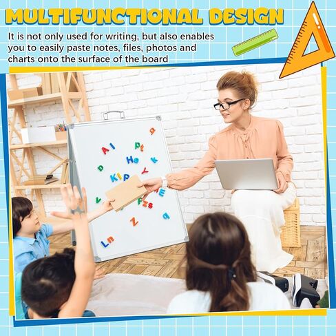 Lincia 36 x 24 Inch Portable Dry Erase Board with Stand, Foldable White Board Double Sided Whiteboard Easel, Silver Aluminum Frame with Metal Handle for Office Home School Teaching Demonstration in Kuwait
